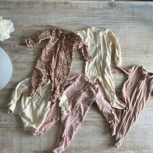 Mebie baby and loved baby footies bundle clothing lot